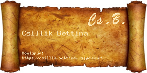 Csillik Bettina névjegykártya